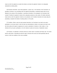 Motion to Intervene Form - Vermont, Page 3
