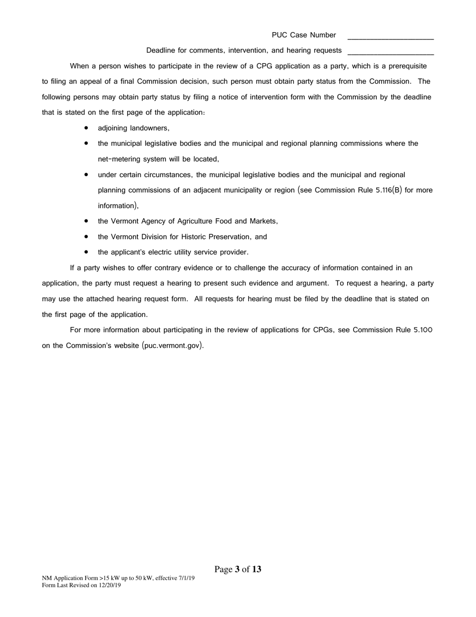 Net-Metering Application Form - Vermont, Page 3