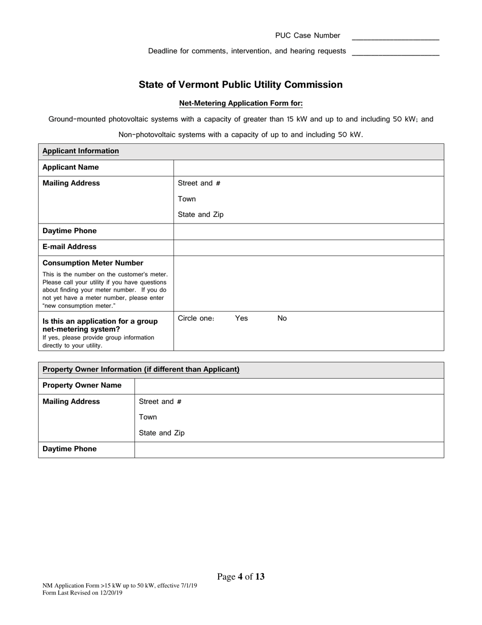 Net-Metering Application Form - Vermont, Page 4