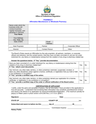 Wholesaler Change of Contact Person Application - Pharmacy - Vermont, Page 2