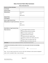 Notice of Intervention Form - Vermont, Page 3