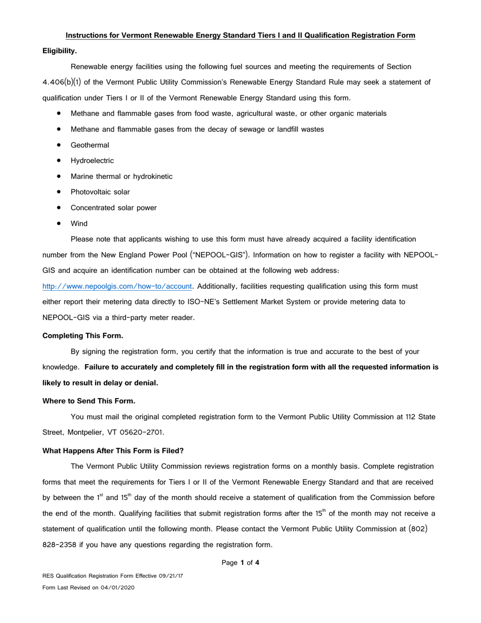 Vertenergy Form.pdf Vermont Vermont Renewable Energy Standard Tiers I and II Qualification ...
