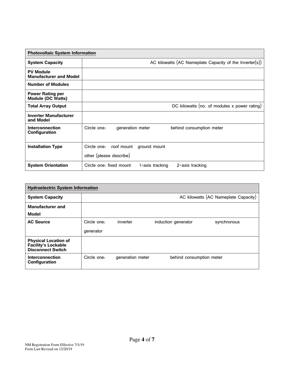 Net-Metering Registration Form - Vermont, Page 4