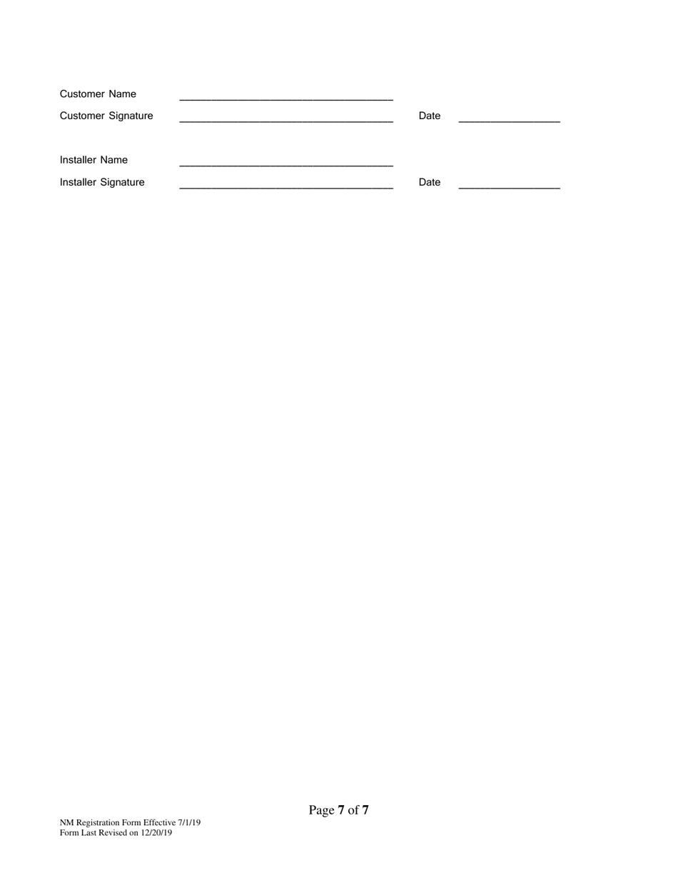 Net-Metering Registration Form - Vermont, Page 7