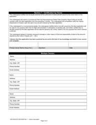 Part 1 Aircraft Registration Application Commercial Fleet/Noncommercial Dealer Fleet - Owner Information - Virginia, Page 3