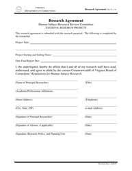 Form 2 &quot;Research Agreement&quot; - Virginia