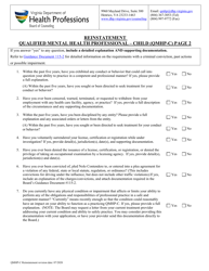 Reinstatement - Qualified Mental Health Professional - Child (Qmhp-C) - Virginia, Page 3