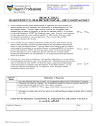Reinstatement - Qualified Mental Health Professional - Adult (Qmhp-A) - Virginia, Page 4