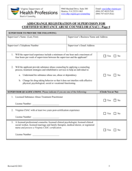 Add/Change Registration of Supervision for Certified Substance Abuse Counselor (Csac) - Virginia, Page 5