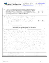 Add/Change Registration of Supervision for Certified Substance Abuse Counselor (Csac) - Virginia, Page 6