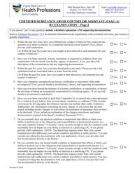 Application for Certified Substance Abuse Counselor Assistant (Csac-A) by Examination - Virginia, Page 3