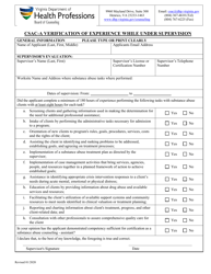 Application for Certified Substance Abuse Counselor Assistant (Csac-A) by Examination - Virginia, Page 9