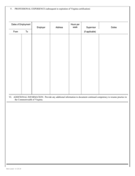 Rehabilitation Provider Application for Reinstatement - Virginia, Page 3