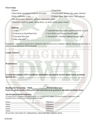 Application for Virginia Bird Banding Permit (2 - Band) - Virginia, Page 2