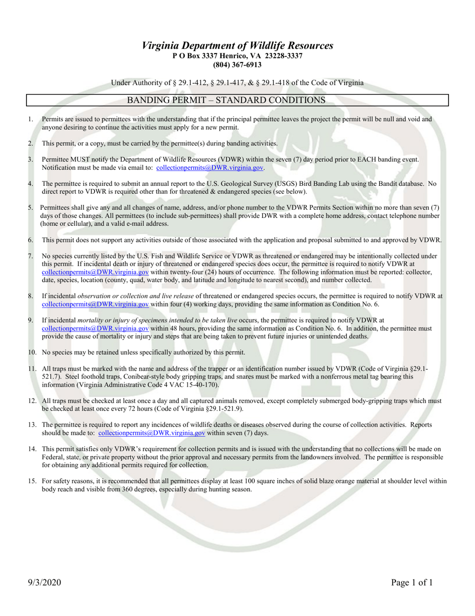 Application for Virginia Bird Banding Permit (2 - Band) - Virginia, Page 4