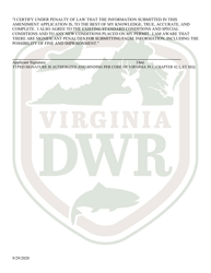 Supplemental Amendment Form for: Virginia Scientific Collection, Research, Survey Permit/Salvage Permit/Threatened &amp; Endangered Species Collection Permit - Virginia, Page 5