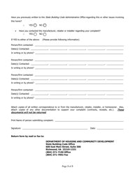 Manufactured Home Consumer Complaint Form - Virginia, Page 3
