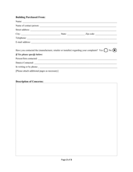Industrialized Building Consumer Complaint Form - Virginia, Page 2