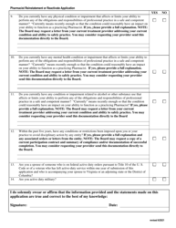 Application to Reinstate or Reactivate a Pharmacist License - Virginia, Page 4