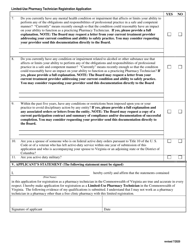 Application for Registration as a Limited-Use Pharmacy Technician - Virginia, Page 3