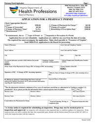 Virginia Application for a Pharmacy Permit - Fill Out, Sign Online and ...