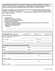 Application for a Medical Equipment Supplier Permit - Virginia, Page 2