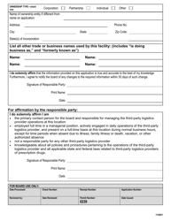 Application for a Permit as a Third-Party Logistics Provider - Virginia, Page 2