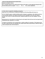 Application for Limited Use Facility Dispensing Permit for Nonprofit - Virginia, Page 2