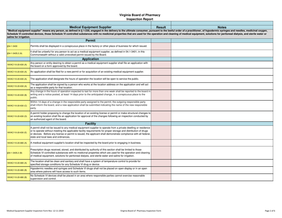 Medical Equipment Supplier Inspection Report - Virginia, Page 2
