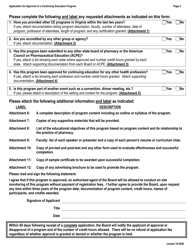 Application for Approval of a Continuing Education Program - Virginia, Page 2