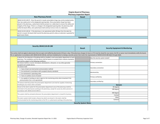 Pharmacy New, Change of Location, Remodel Inspection Report - Virginia, Page 3