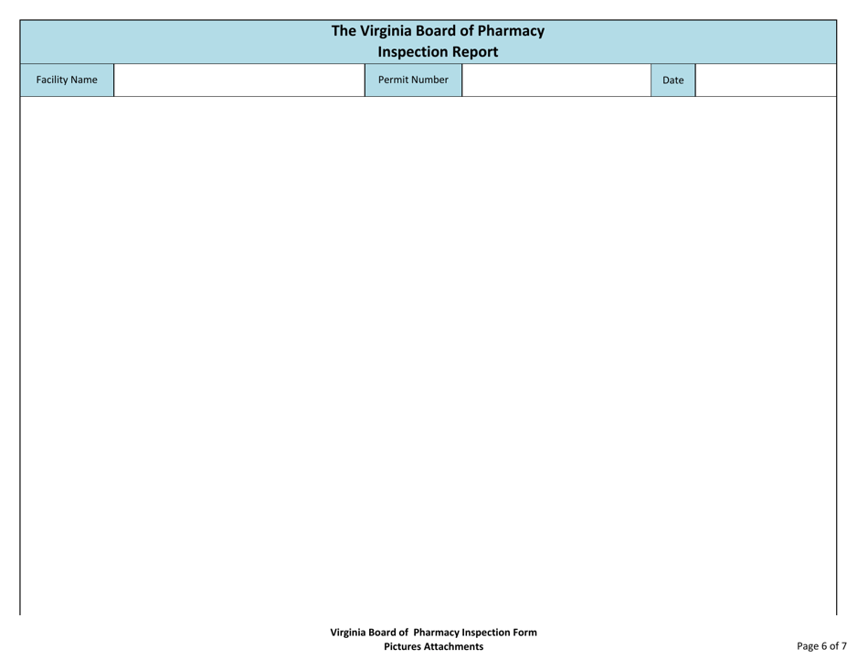 Pharmacy New, Change of Location, Remodel Inspection Report - Virginia, Page 6