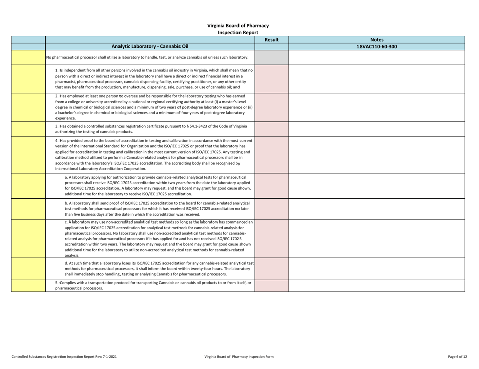 Virginia Controlled Substances Registration Inspection Report - Fill ...