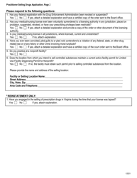 Limited Use Practitioner Dispensing License for Nonprofit - Virginia, Page 2