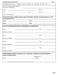 Application for Registration as a Non-resident Manufacturer - Virginia, Page 2