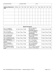 Form F621-123-000 Maintenance Control Program Documentation &amp; Records - Hydraulic Elevators - Washington, Page 5