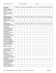 Form F621-122-000 Maintenance Control Program Documentation &amp; Records - Electric Elevators - Washington, Page 4