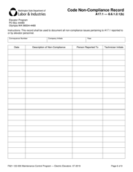 Form F621-122-000 Maintenance Control Program Documentation &amp; Records - Electric Elevators - Washington, Page 6