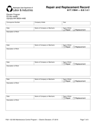 Form F621-122-000 Maintenance Control Program Documentation &amp; Records - Electric Elevators - Washington, Page 7