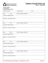 Form F621-122-000 Maintenance Control Program Documentation &amp; Records - Electric Elevators - Washington, Page 9