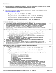 Form F500-101-000 &quot;Application for Accreditation of Engineer to Approve Industrial Utilization Equipment&quot; - Washington, Page 2