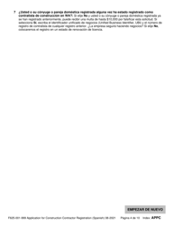 Formulario F625-001-999 Solicitud De Registro De Contratista De Construccion - Washington (Spanish), Page 4
