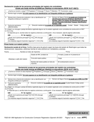 Formulario F625-001-999 Solicitud De Registro De Contratista De Construccion - Washington (Spanish), Page 7