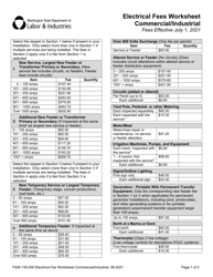 Document preview: Form F500-130-000 Commercial/Industrial Electrical Fee Worksheet - Washington
