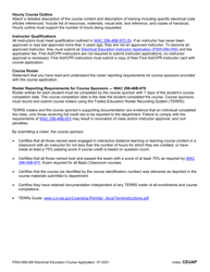 Form F500-068-000 Electrical Education Course Application - Washington, Page 2