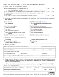 Form F500-018-000 Application for Electrical or Telecommunications Contractor License - Washington, Page 2