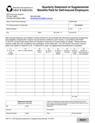 Form F207-011-000 Quarterly Statement of Supplemental Benefits Paid for Self-insured Employers - Washington