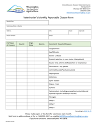 Document preview: AGR Form 3057 Veterinarian's Monthly Reportable Disease Form - Washington