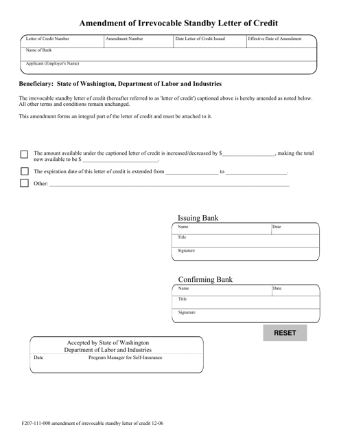 Form F207-111-000  Printable Pdf
