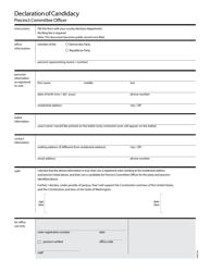 Document preview: Declaration of Candidacy - Precinct Committee Officer - Washington